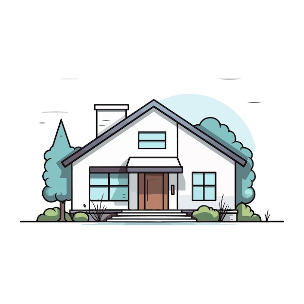 illustration of a house with a roof vector