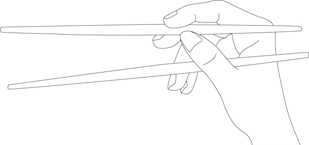 Illustration of how to use chopsticks