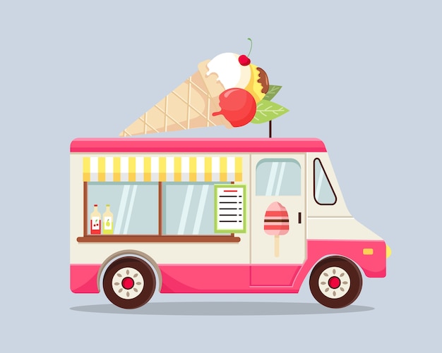  illustration of an ice cream truck.