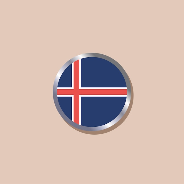 Illustration of Iceland flag Template