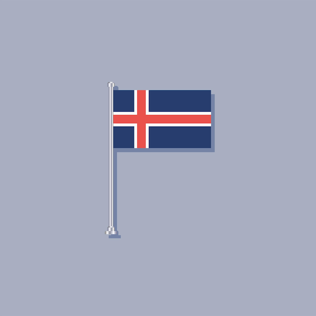 Illustration of Iceland flag Template