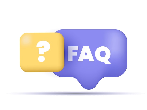 illustration icon 3d frequently asked questions faq banner computer