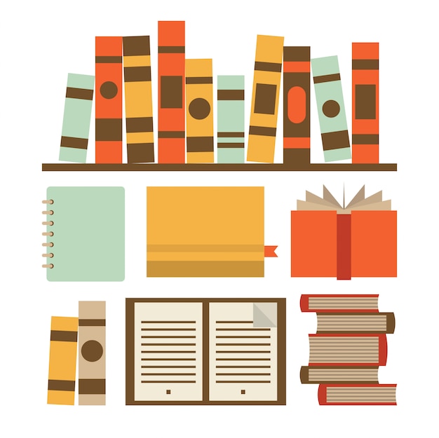  illustration icon set of book