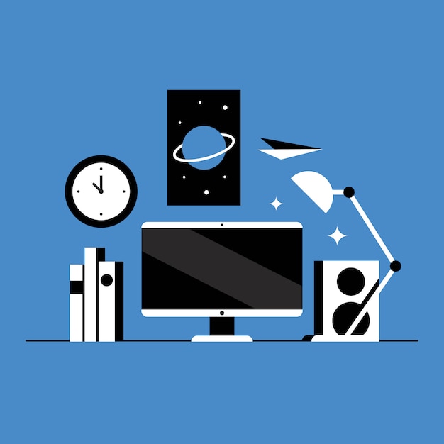 illustration icon set of workspace