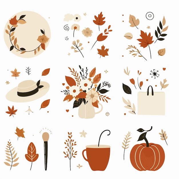 Vector illustration image with autumn theme