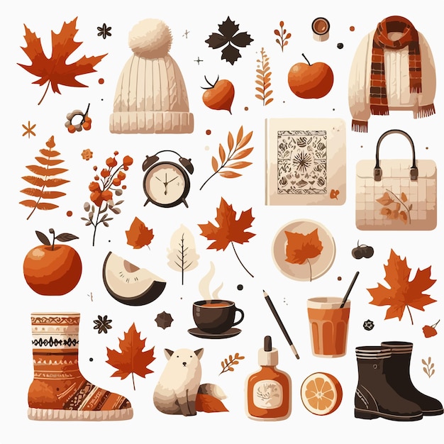 Vector illustration image with autumn theme