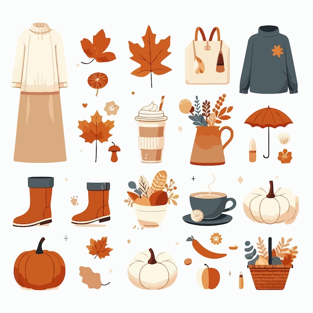 Vector illustration image with autumn theme