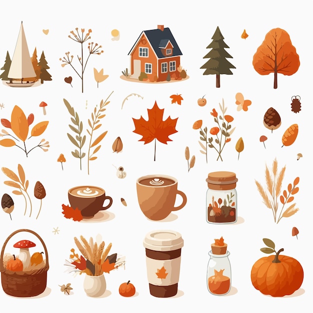 Vector illustration image with autumn theme