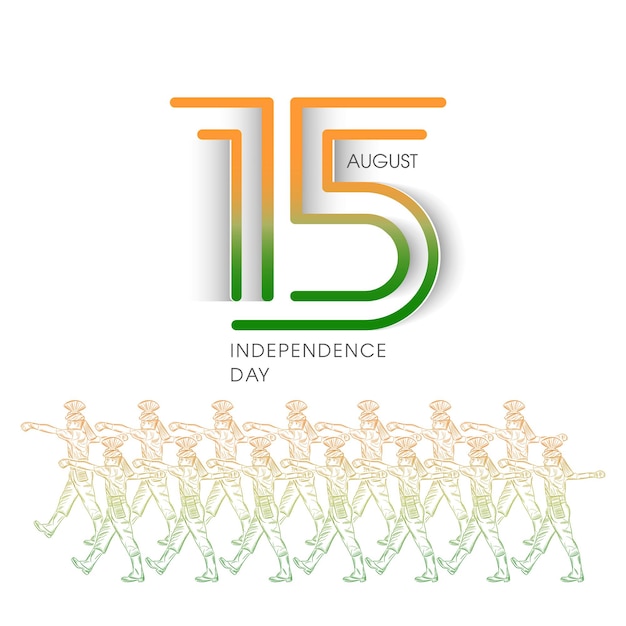 Vector illustration of indian independence day 15 august