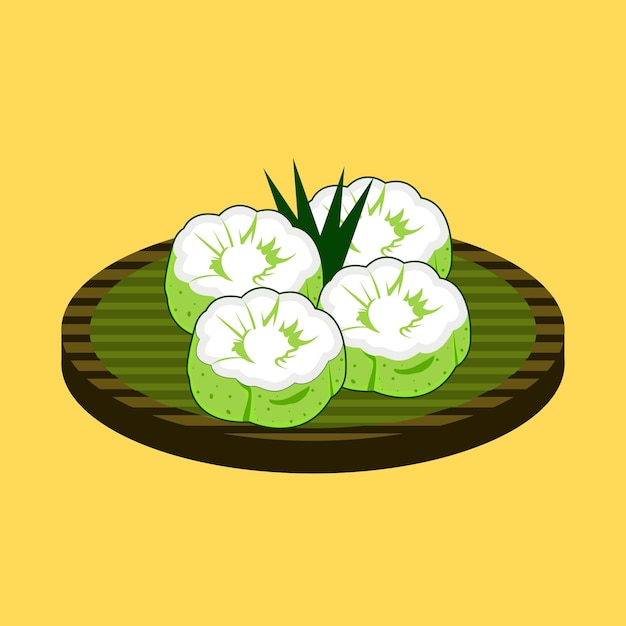 illustration of Indonesian dessert (putu ayu)