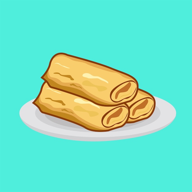 illustration of Indonesian food (spring rolls.lumpia)