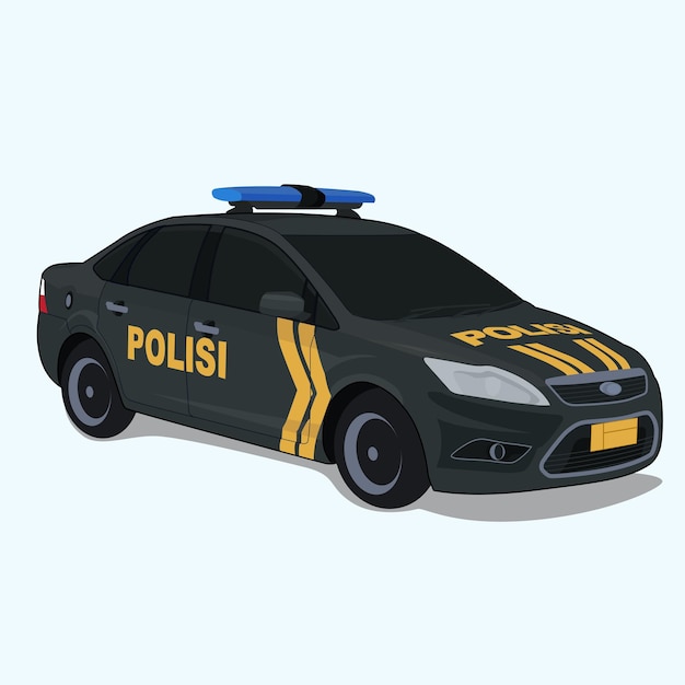 Illustration of Indonesian police car