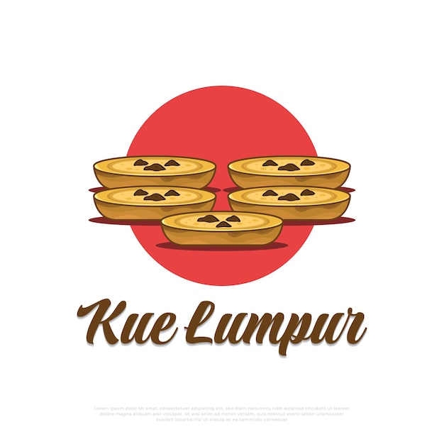 Illustration of Indonesian Traditional Food Named Kue Lumpur Hand Drawn Indonesian Snacks