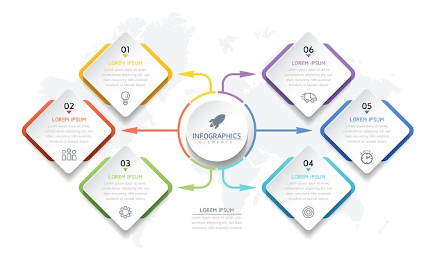  illustration infographics design template, business information, presentation chart