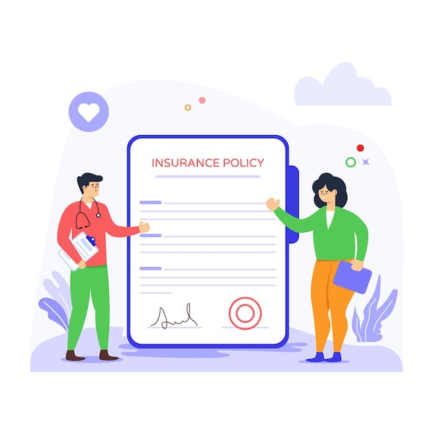 An illustration of insurance paper in flat style