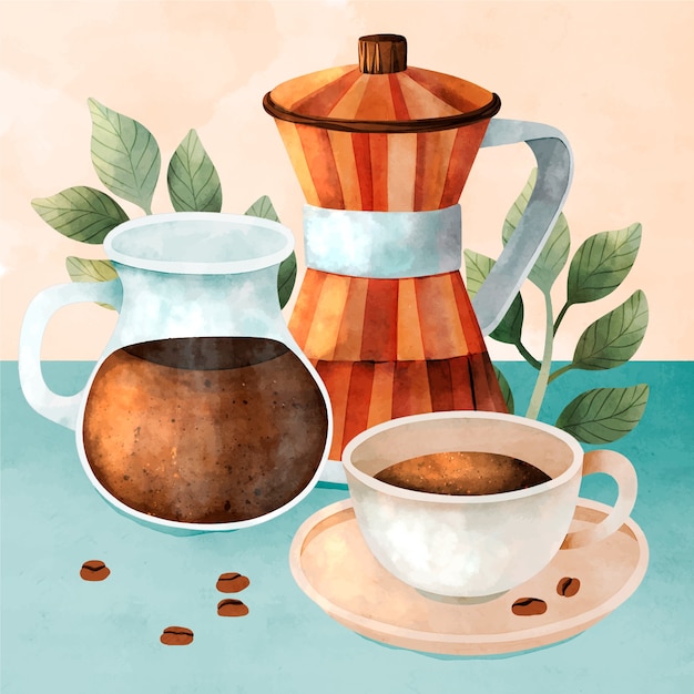 Illustration for international coffee day celebration