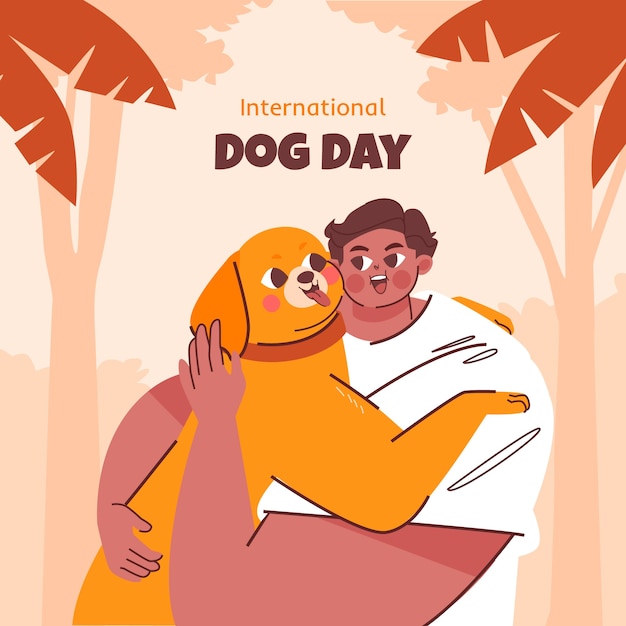 Illustration for international dog day celebration