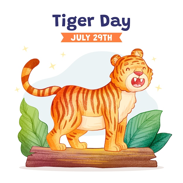 Illustration for international tiger day awareness