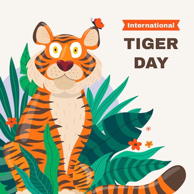 Illustration for international tiger day awareness