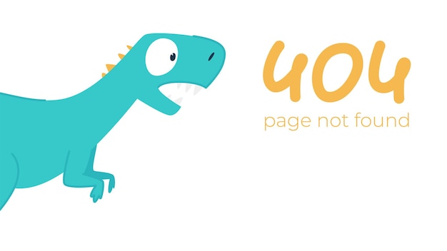 Illustration of internet connection problem concept. 404 error page not found isolated in white background. The funny blue dinosaur. Isolated vector illustration.