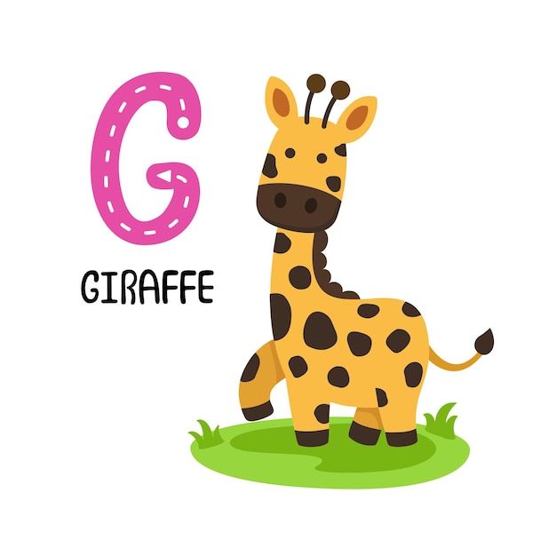 Illustration Isolated Animal Alphabet Letter GGiraffe