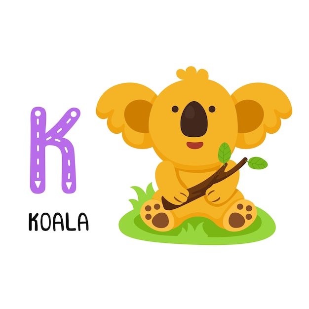 Illustration Isolated Animal Alphabet Letter KKoala