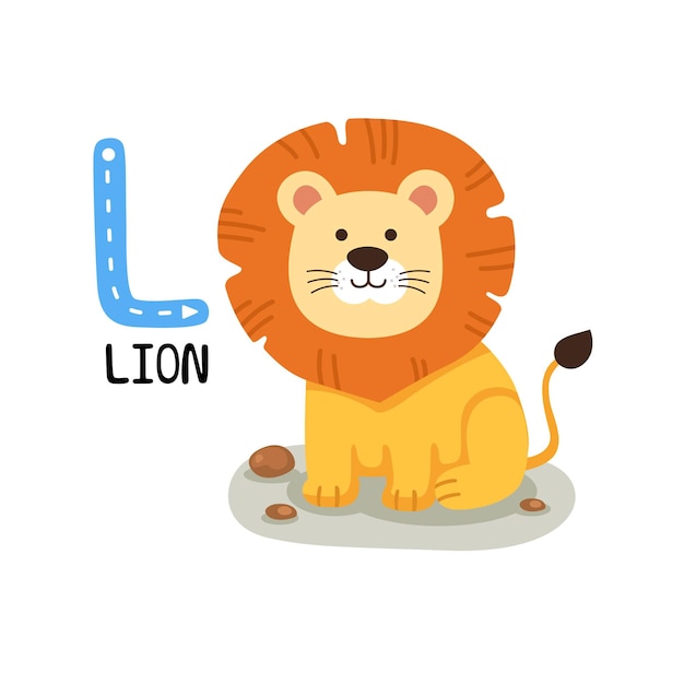 Illustration Isolated Animal Alphabet Letter LLion