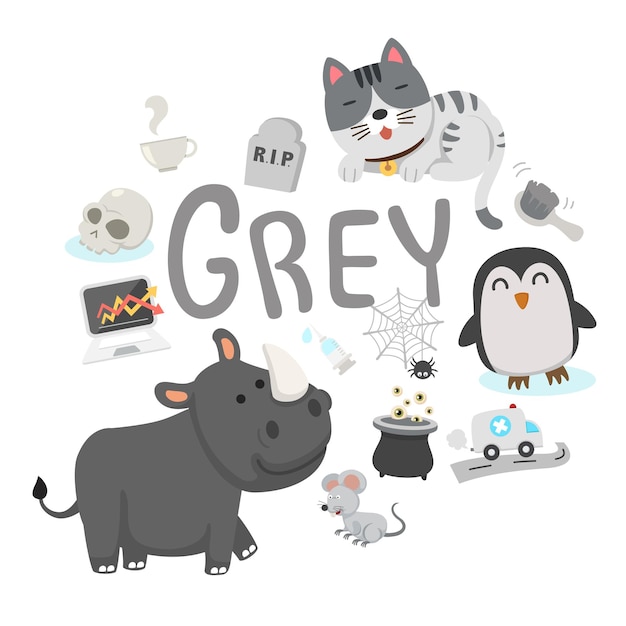 Illustration of isolated color grey group vector