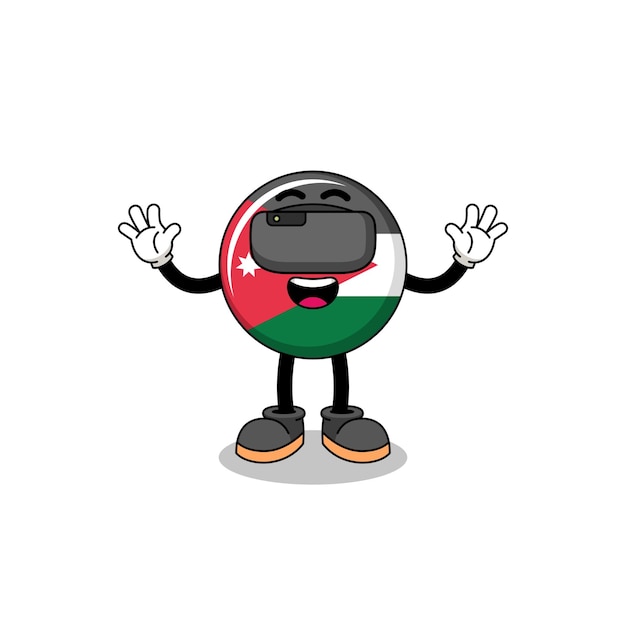 Illustration of jordan flag with a vr headset