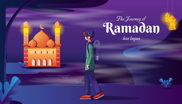 Illustration the journey of ramadan