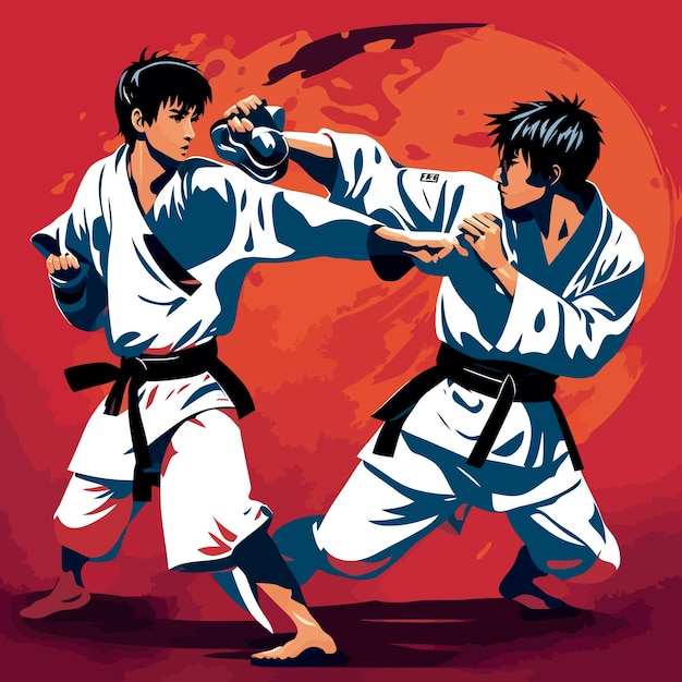 illustration judo fight sport karate