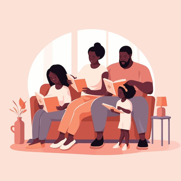 An illustration of a Juneteenth storytelling session with elders sharing their personal experiences