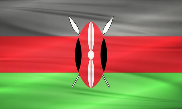 Vector illustration of kenya flag and editable vector of kenya country flag