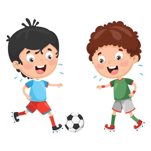 Illustration Of Kid Playing Football