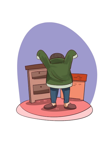 illustration of kid wearing sweater