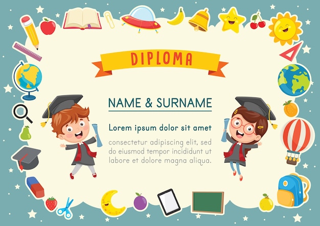 Illustration Of Kids Diploma