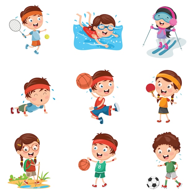 Illustration Of Kids Making Sport 