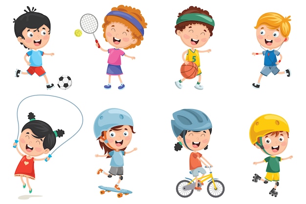 Illustration Of Kids Making Sport 