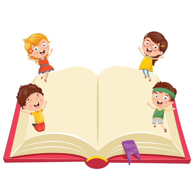 Illustration Of Kids With Book 