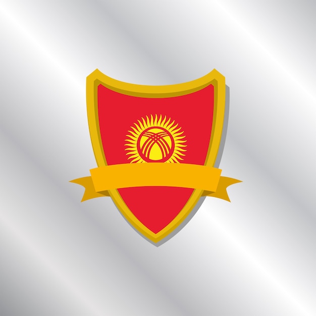 Vector illustration of kyrgyzstan flag template