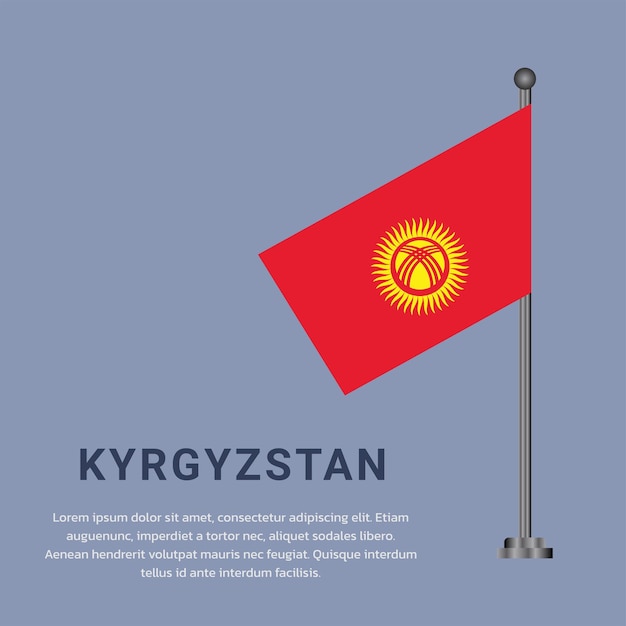 Illustration of Kyrgyzstan flag Template