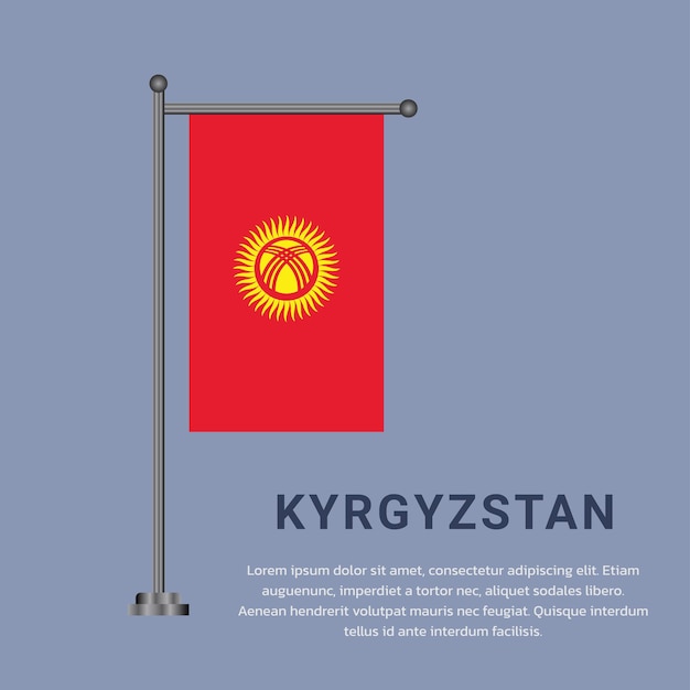 Illustration of Kyrgyzstan flag Template