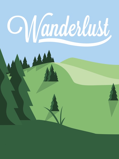 illustration landscape forest wanderlust