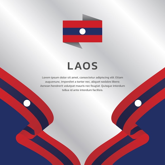 Illustration of Laos flag Template