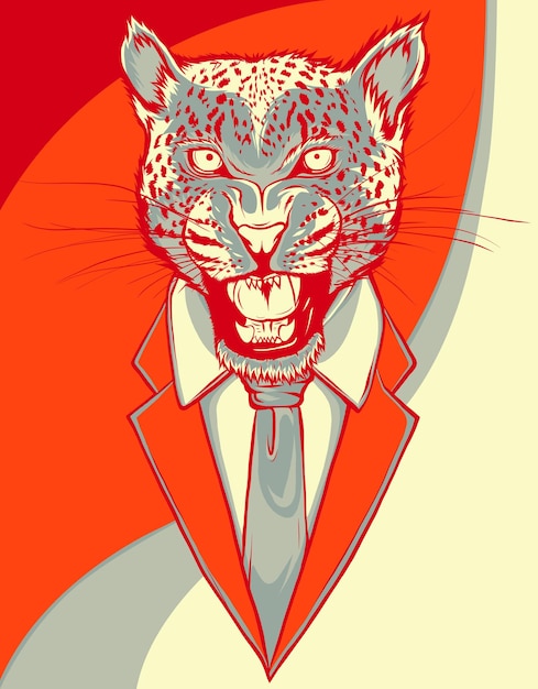 illustration of leopard in a business suit