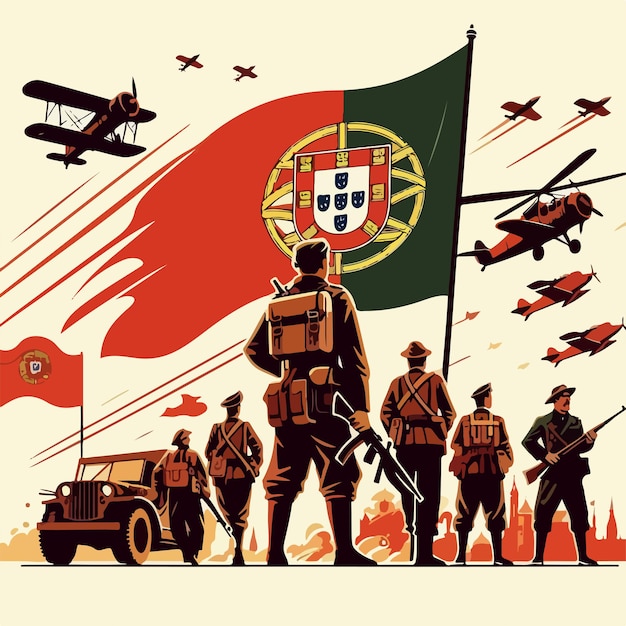 illustration of liberation day national day of portugal