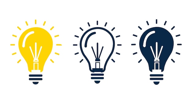 Vector illustration of light bulb icon on white background