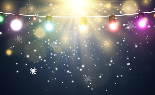 Illustration of a light garland on  background.