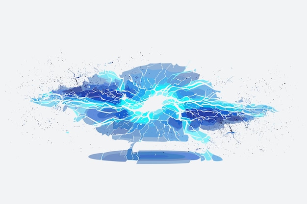 Vector illustration of lightning bolt on clear