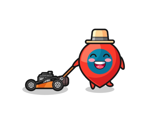 Illustration of the location symbol character using lawn mower